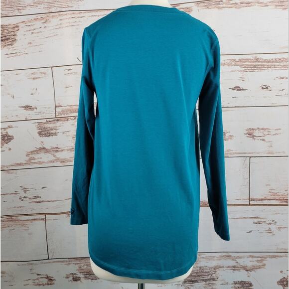 Coolibar Women's Long Sleeve Tee UPF 50+ Sun Protective Teal Small - Picture 3 of 6